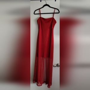 Next Up Red Mesh Overlay Dress Size M NWT